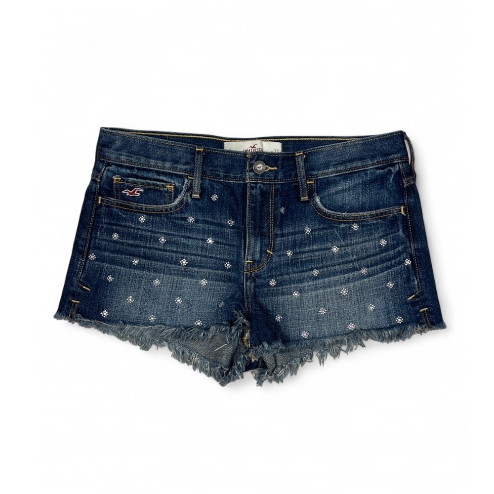 Hollister Dark Wash jeweled Denim Cutoff Shorts - 5 / w27